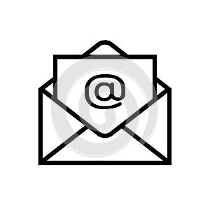 Email icon isolated on white background photo
