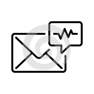 email icon in line style with audio feedback notification