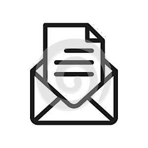 Email Icon. Open envelope. Email and messaging icons. Line mail symbol vector illustration