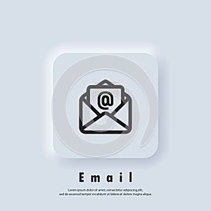 Email Icon. Open envelope. Newsletter logo. Email and messaging icons. Email marketing campaign. Vector EPS 10. UI icon.