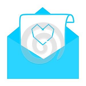Email icon. Open envelope pictogram. Mail symbol, email and messaging, email marketing campaign for website design, mobile applica