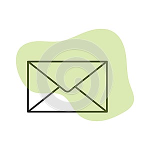 Email icon. Outline envelope sign. Vector illustration. Eps 10.