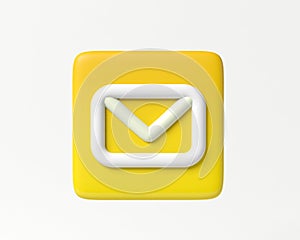 Email icon. Round yellow button with white stroke
