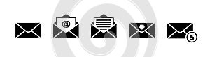 Email icon set in black on white background