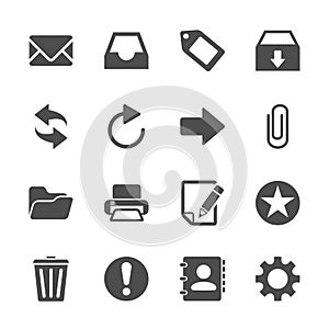 Email icon set, vector eps10