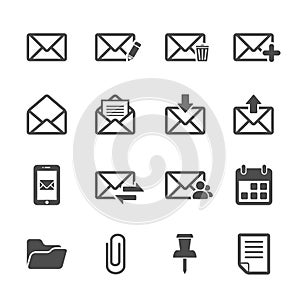 Email icon set, vector eps10