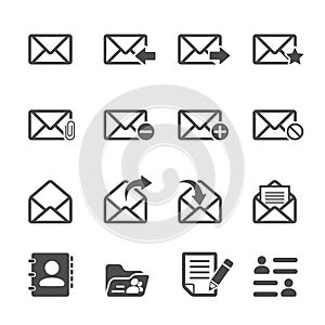 Email icon set, vector eps10