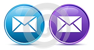 Email icon sleek soft round button set illustration