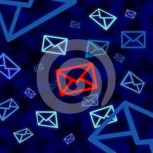 Email icon targeted by electronic surveillance in cyberspace