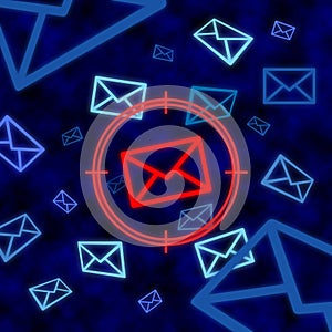 Email icon targeted by electronic surveillance in cyberspace