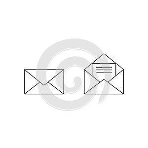 Email icon vector, Envelope sign, Mail symbol. Vector illustration