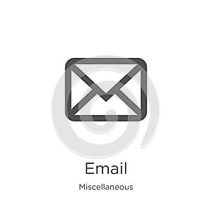 email icon vector from miscellaneous collection. Thin line email outline icon vector illustration. Outline, thin line email icon