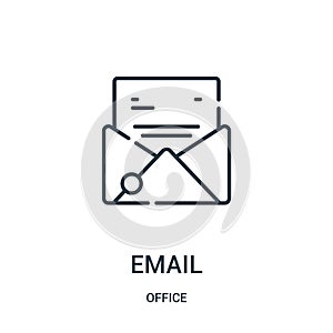email icon vector from office collection. Thin line email outline icon vector illustration