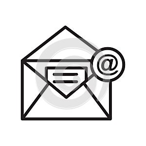 Email icon vector sign and symbol isolated on white background