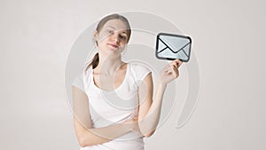 Email icon with young woman