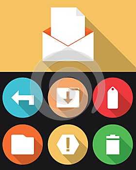 Email Icons in Flat Colors