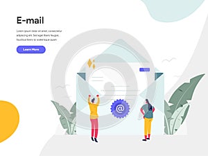Email Illustration Concept. Modern flat design concept of web page design for website and mobile website.Vector illustration EPS