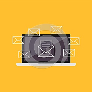 Email illustration. Email marketing. E-mail illustration