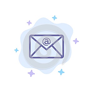 Email, Inbox, Mail Blue Icon on Abstract Cloud Background