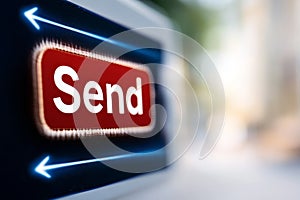 Email interface with a clicked Send button and progress bar showing successful delivery