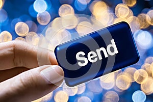 Email interface with a clicked Send button and progress bar showing successful delivery