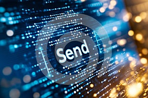 Email interface with a clicked Send button and progress bar showing successful delivery