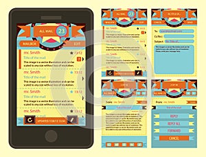 Email interface form template for phone.