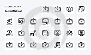 25 Email Line icon pack