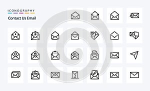 25 Email Line icon pack