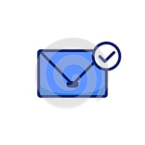 Email mail envelope icon with check approved sign symbol vector