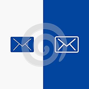 Email, Mail, Message Line and Glyph Solid icon Blue banner Line and Glyph Solid icon Blue banner
