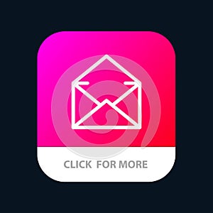 Email, Mail, Message, Open Mobile App Button. Android and IOS Line Version