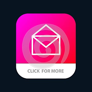 Email, Mail, Message, Open Mobile App Button. Android and IOS Line Version