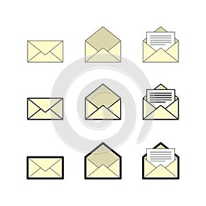 Email and mailbox icon set, vector eps10