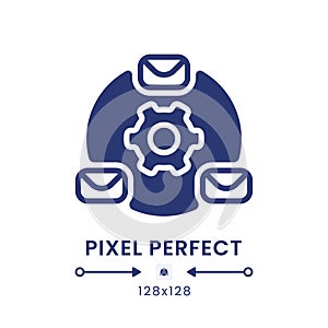 Email management black solid desktop icon