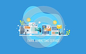 Email marketing agency providing email marketing service, engaging people with personalized email campaign, digital marketing. photo