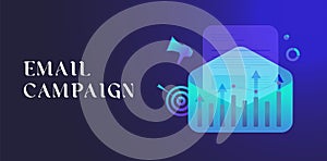 Email Marketing Campaign, digital lead generation concept. Personalized emails with social media followers, identify
