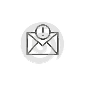 Email marketing campaigns icon with  envelope & exclamation point