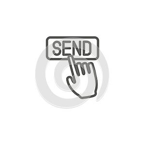 Email marketing campaigns icon - send button being pushed