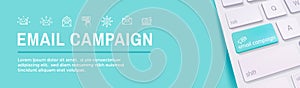 Email marketing campaigns icon set - web header banner