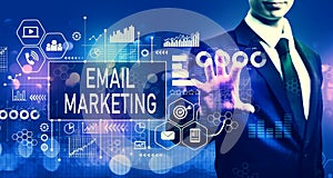 Email marketing concept with businessman