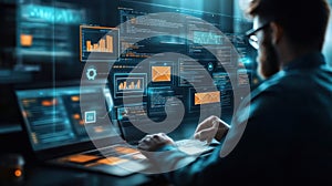 Email Marketing Dashboard, A user-friendly email marketing software interface featuring campaign analytics, performance