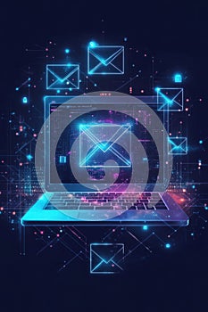 Email Marketing Dashboard, A user-friendly email marketing software interface featuring campaign analytics, performance