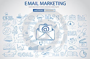 Email Marketing with Doodle design style :sending visual emails