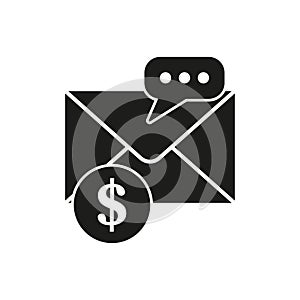 Email marketing icon. Receive money message icon. Vector illustration. EPS 10.