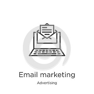 email marketing icon vector from advertising collection. Thin line email marketing outline icon vector illustration. Outline, thin