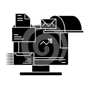 Email marketing icon, vector illustration, sign on isolated background