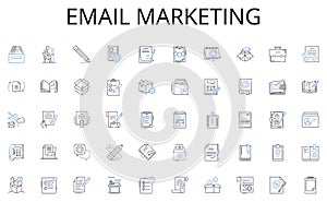 Email marketing line icons collection. Visionary, Innovative, Strategic, Inspirational, Decisive, Analytical