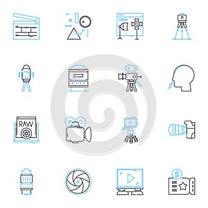 Email marketing linear icons set. Automated, Newsletter, Broadcast, Segmentation, Opt-in, Conversion