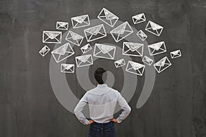 email marketing or newsletter concept, online communication